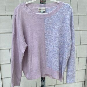 Saturday Sunday by Anthropologie Lightweight Lavender/Pink Block Sweater